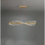 Серия люстр с линейным корпусом и спиральным расположением светодиодных источников света в виде хрустальных кристаллов GLORIOLE TWIRL LINE L120 от ImperiumLoft