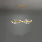 Серия люстр с линейным корпусом и спиральным расположением светодиодных источников света в виде хрустальных кристаллов GLORIOLE TWIRL LINE L100 от ImperiumLoft