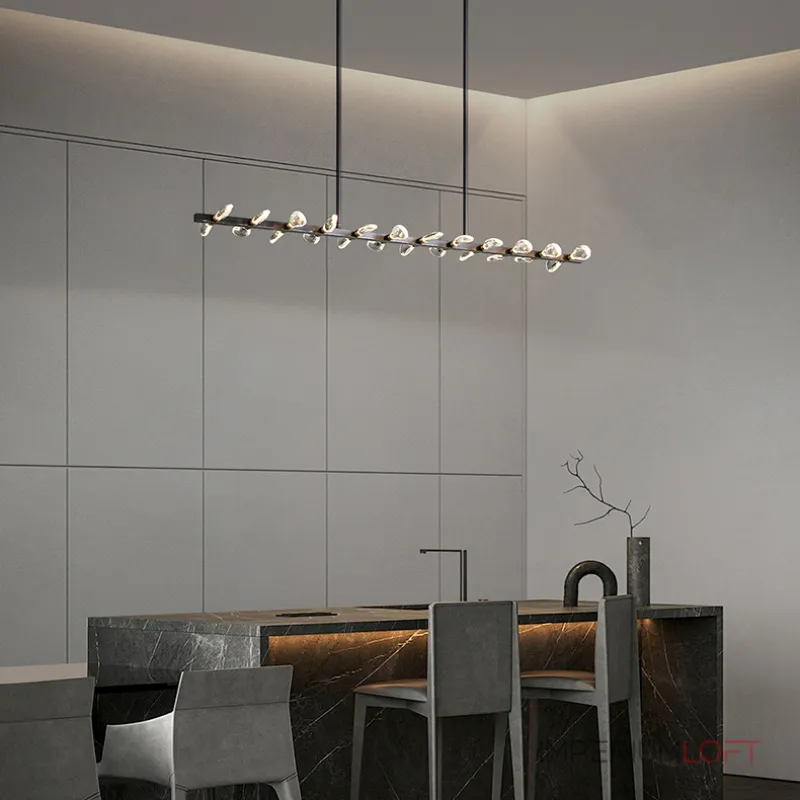 Серия светодиодных люстр с двусторонним расположением источников света в виде хрустальных кристаллов GLORIOLE LINE L100 от ImperiumLoft