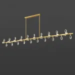 Серия светодиодных люстр с рядным расположением источников света в виде хрустальных кристаллов GLORIOLE SPIN LINE A L200 от ImperiumLoft