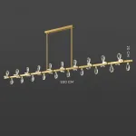 Серия светодиодных люстр с рядным расположением источников света в виде хрустальных кристаллов GLORIOLE SPIN LINE A L200 от ImperiumLoft
