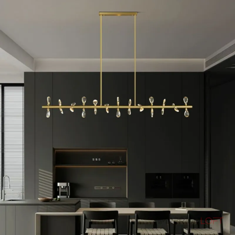 Серия светодиодных люстр с рядным расположением источников света в виде хрустальных кристаллов GLORIOLE SPIN LINE B L156 от ImperiumLoft