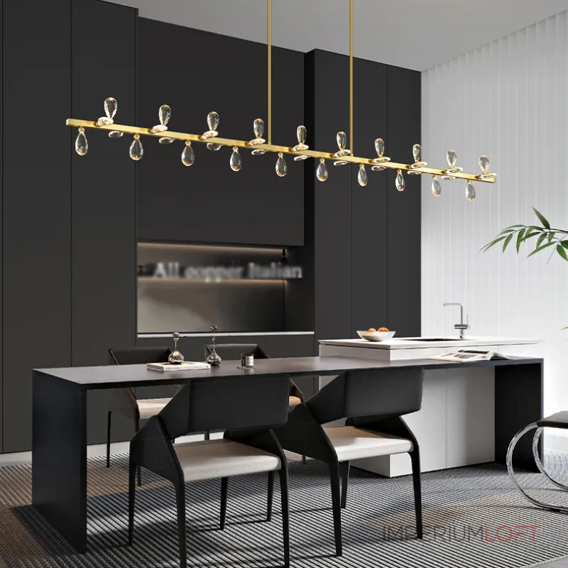 Серия светодиодных люстр с рядным расположением источников света в виде хрустальных кристаллов GLORIOLE SPIN LINE B L156 от ImperiumLoft