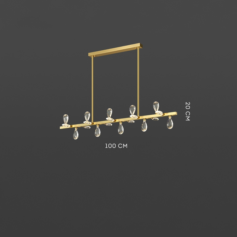 Серия светодиодных люстр с рядным расположением источников света в виде хрустальных кристаллов GLORIOLE SPIN LINE A L100 от ImperiumLoft