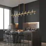 Серия светодиодных люстр с рядным расположением источников света в виде хрустальных кристаллов GLORIOLE SPIN LINE B L156 от ImperiumLoft