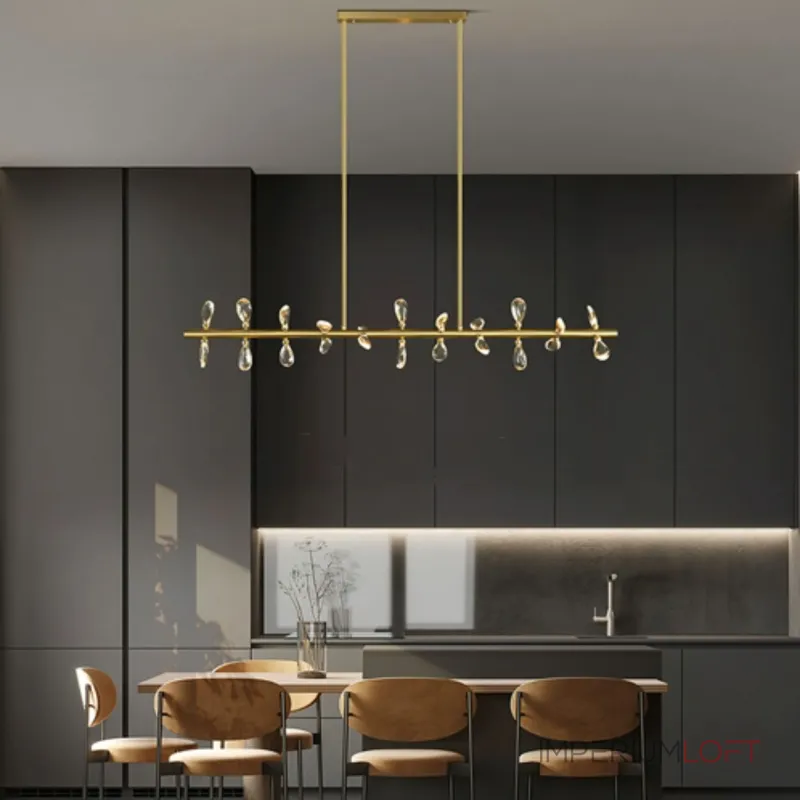 Серия светодиодных люстр с рядным расположением источников света в виде хрустальных кристаллов GLORIOLE SPIN LINE B L156 от ImperiumLoft