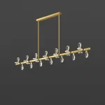 Серия светодиодных люстр с рядным расположением источников света в виде хрустальных кристаллов GLORIOLE SPIN LINE A L140 от ImperiumLoft