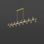 Серия светодиодных люстр с рядным расположением источников света в виде хрустальных кристаллов GLORIOLE SPIN LINE A L160 от ImperiumLoft