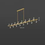 Серия светодиодных люстр с рядным расположением источников света в виде хрустальных кристаллов GLORIOLE SPIN LINE A L160 от ImperiumLoft