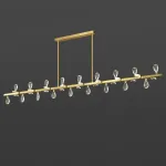 Серия светодиодных люстр с рядным расположением источников света в виде хрустальных кристаллов GLORIOLE SPIN LINE A L180 от ImperiumLoft