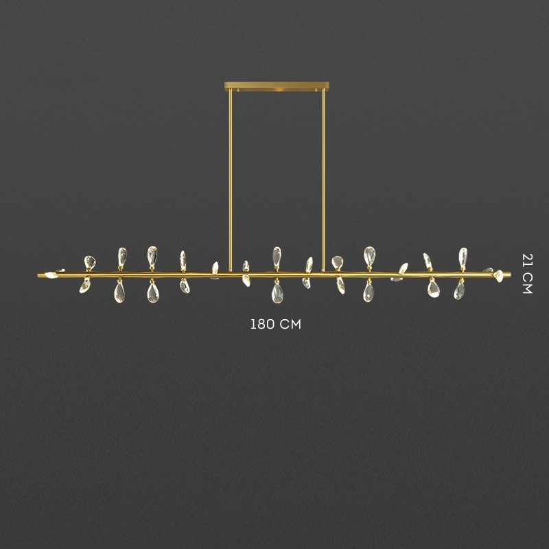 Серия светодиодных люстр с рядным расположением источников света в виде хрустальных кристаллов GLORIOLE SPIN LINE B L180 от ImperiumLoft