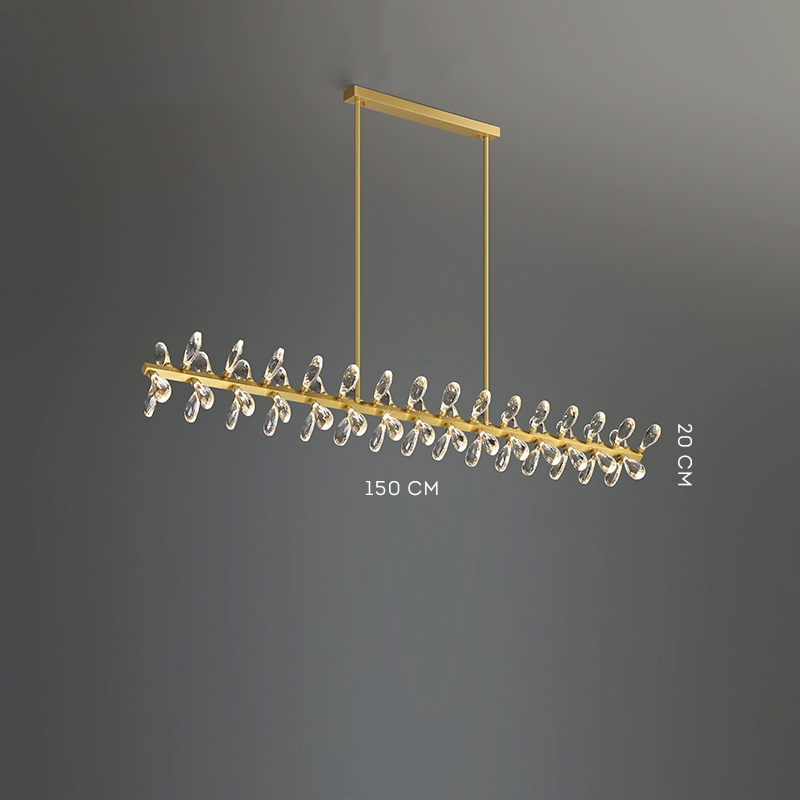 Серия светодиодных люстр с рядным расположением источников света в виде хрустальных кристаллов GLORIOLE SPIN LINE  C L150 от ImperiumLoft