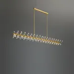 Серия светодиодных люстр с рядным расположением источников света в виде хрустальных кристаллов GLORIOLE SPIN LINE  C L180 от ImperiumLoft