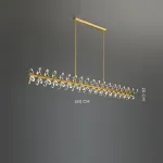 Серия светодиодных люстр с рядным расположением источников света в виде хрустальных кристаллов GLORIOLE SPIN LINE  C L180 от ImperiumLoft