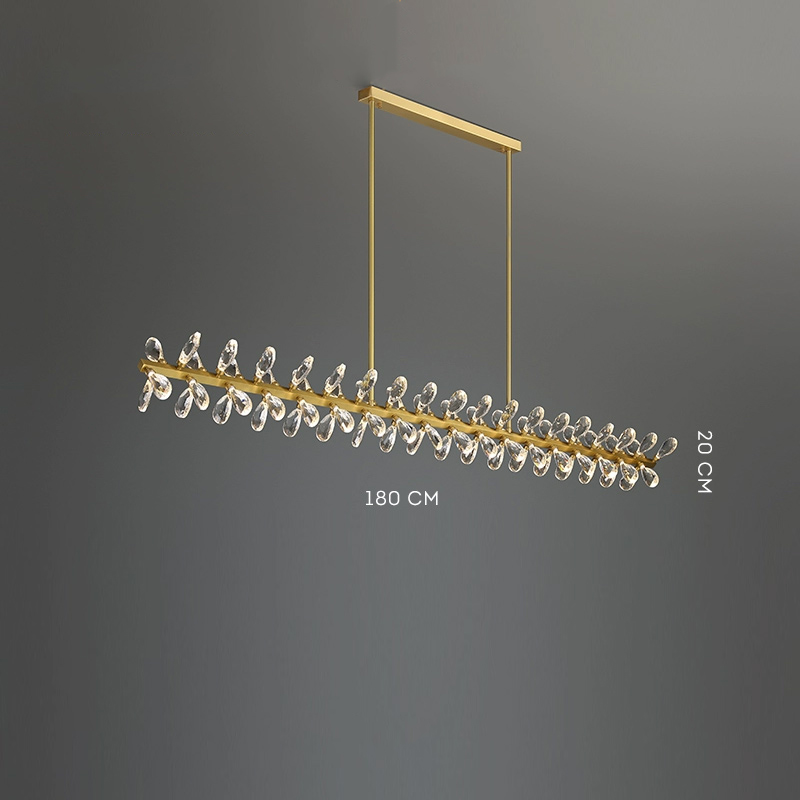 Серия светодиодных люстр с рядным расположением источников света в виде хрустальных кристаллов GLORIOLE SPIN LINE  C L180 от ImperiumLoft