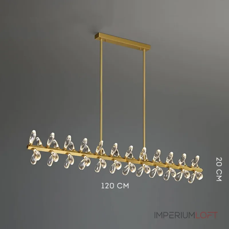 Серия светодиодных люстр с рядным расположением источников света в виде хрустальных кристаллов GLORIOLE SPIN LINE  C L120 от ImperiumLoft