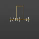 Серия светодиодных люстр с рядным расположением источников света в виде хрустальных кристаллов GLORIOLE SPIN LINE B L108 от ImperiumLoft