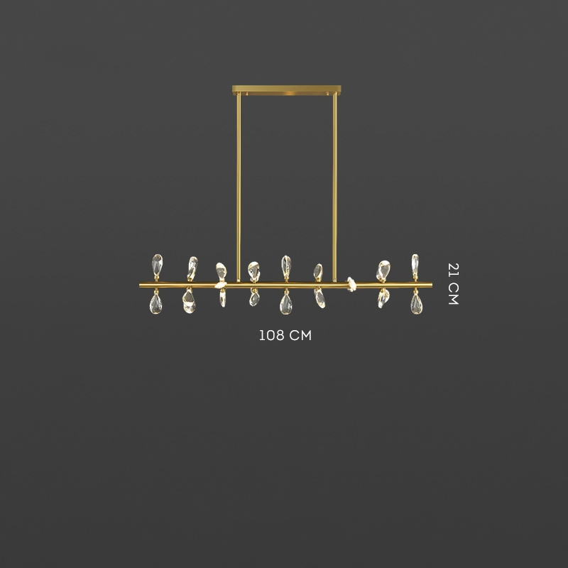 Серия светодиодных люстр с рядным расположением источников света в виде хрустальных кристаллов GLORIOLE SPIN LINE B L108 от ImperiumLoft