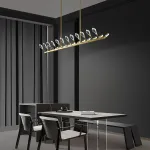 Серия светодиодных люстр с рядным расположением источников света в виде хрустальных кристаллов GLORIOLE UP DOWN LINE B L140 от ImperiumLoft