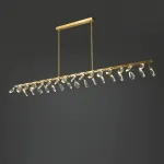 Серия светодиодных люстр с рядным расположением источников света в виде хрустальных кристаллов GLORIOLE UP DOWN LINE B L160 от ImperiumLoft