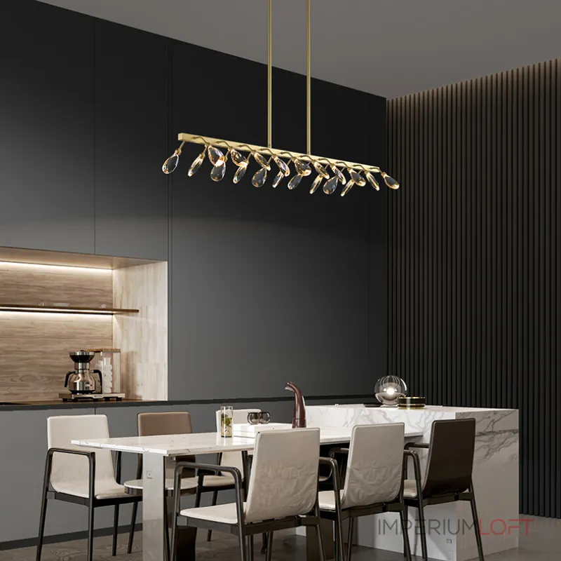 Серия светодиодных люстр с рядным расположением источников света в виде хрустальных кристаллов GLORIOLE UP DOWN LINE B L140 от ImperiumLoft