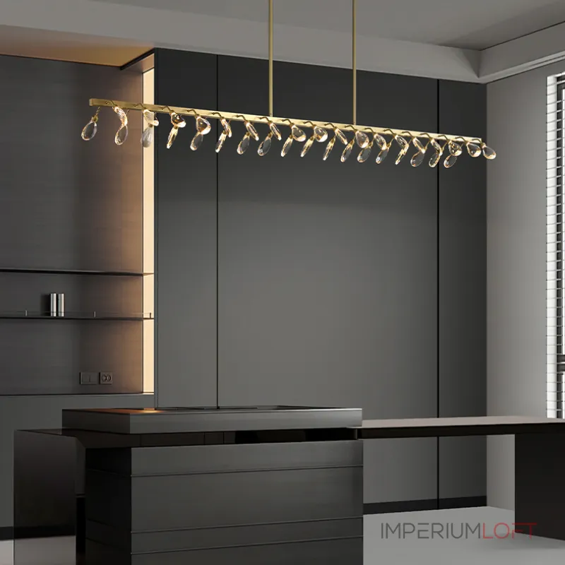 Серия светодиодных люстр с рядным расположением источников света в виде хрустальных кристаллов GLORIOLE UP DOWN LINE B L140 от ImperiumLoft