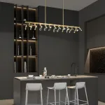 Серия светодиодных люстр с рядным расположением источников света в виде хрустальных кристаллов GLORIOLE UP DOWN LINE B L140 от ImperiumLoft