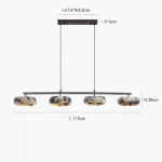 Линейный двунаправленный светильник с рядным расположением плафонов из мрамора с фактурой Bulgary Stone EILERT NEPHRITE LONG от ImperiumLoft