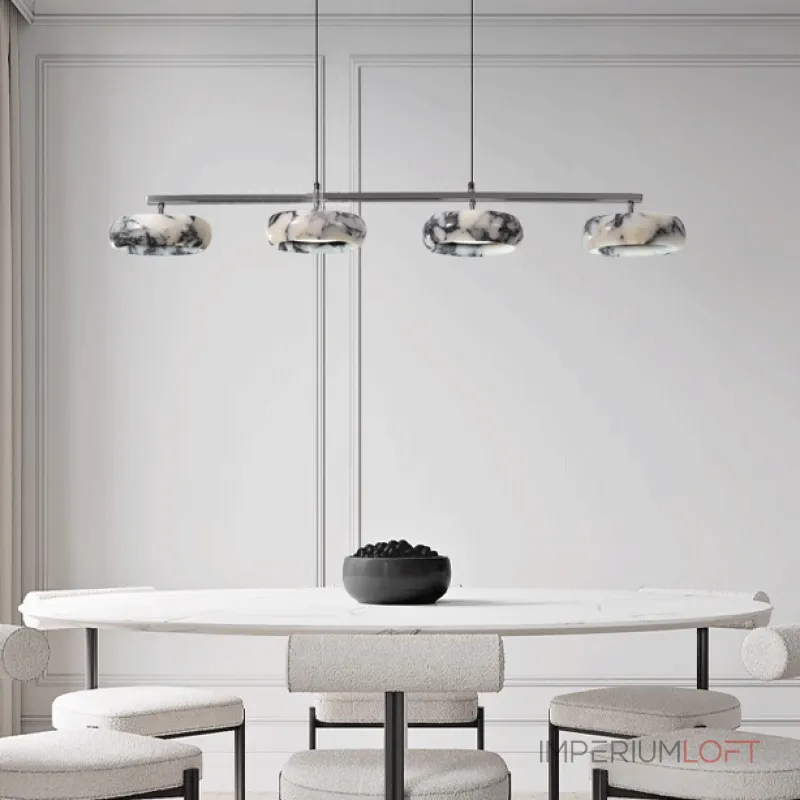 Линейный двунаправленный светильник с рядным расположением плафонов из мрамора с фактурой Bulgary Stone EILERT NEPHRITE LONG от ImperiumLoft