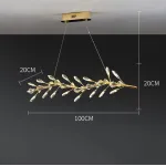 Светодиодный реечный светильник в виде ветки с декором из хрустальных элементов GLORIOLE BRANCH от ImperiumLoft