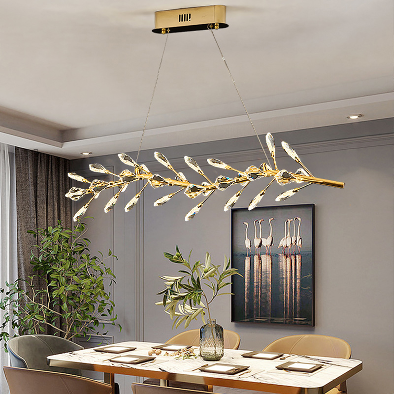 Светодиодный реечный светильник в виде ветки с декором из хрустальных элементов GLORIOLE BRANCH от ImperiumLoft