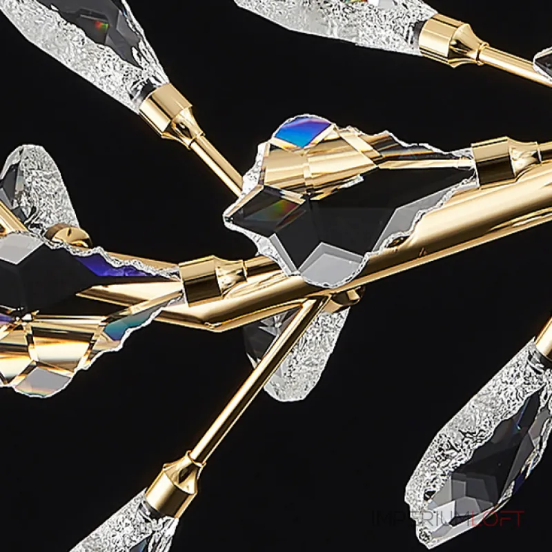 Светодиодный реечный светильник в виде ветки с декором из хрустальных элементов GLORIOLE BRANCH от ImperiumLoft