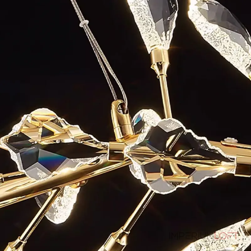 Светодиодный реечный светильник в виде ветки с декором из хрустальных элементов GLORIOLE BRANCH от ImperiumLoft