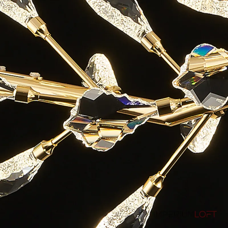 Светодиодный реечный светильник в виде ветки с декором из хрустальных элементов GLORIOLE BRANCH от ImperiumLoft