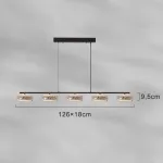 Серия светодиодных реечных люстр с прозрачными фактурными плафонами и двунаправленным светом EILERT LONG L126 от ImperiumLoft