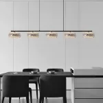 Серия светодиодных реечных люстр с прозрачными фактурными плафонами и двунаправленным светом EILERT LONG L126 от ImperiumLoft