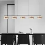 Серия светодиодных реечных люстр с прозрачными фактурными плафонами и двунаправленным светом EILERT LONG L126 от ImperiumLoft