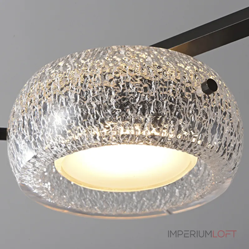 Серия светодиодных реечных люстр с прозрачными фактурными плафонами и двунаправленным светом EILERT LONG L126 от ImperiumLoft