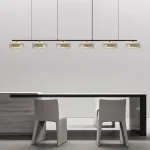 Серия светодиодных реечных люстр с прозрачными фактурными плафонами и двунаправленным светом EILERT LONG L126 от ImperiumLoft