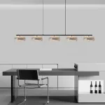 Серия светодиодных реечных люстр с прозрачными фактурными плафонами и двунаправленным светом EILERT LONG L126 от ImperiumLoft