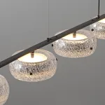 Серия светодиодных реечных люстр с прозрачными фактурными плафонами и двунаправленным светом EILERT LONG L126 от ImperiumLoft