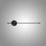 Серия светодиодных реечных светильников из высококачественной древесины с декоративным диском с концентрическим рельефом ZVI WOOD  L127 Black от ImperiumLoft