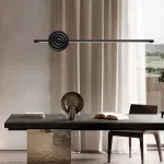 Серия светодиодных реечных светильников из высококачественной древесины с декоративным диском с концентрическим рельефом ZVI WOOD  L147 Light Brown от ImperiumLoft