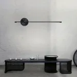 Серия светодиодных реечных светильников из высококачественной древесины с декоративным диском с концентрическим рельефом ZVI WOOD  L147 Light Brown от ImperiumLoft