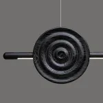 Серия светодиодных реечных светильников из высококачественной древесины с декоративным диском с концентрическим рельефом ZVI WOOD  L147 Light Brown от ImperiumLoft