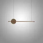 Серия светодиодных реечных светильников из высококачественной древесины с декоративным диском с концентрическим рельефом ZVI WOOD  L127 Light Brown от ImperiumLoft