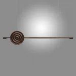 Серия светодиодных реечных светильников из высококачественной древесины с декоративным диском с концентрическим рельефом ZVI WOOD  L147 Dark Brown от ImperiumLoft