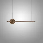 Серия светодиодных реечных светильников из высококачественной древесины с декоративным диском с концентрическим рельефом ZVI WOOD  L147 Light Brown от ImperiumLoft