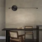 Серия светодиодных реечных светильников из высококачественной древесины с декоративным диском с концентрическим рельефом ZVI WOOD  L147 Light Brown от ImperiumLoft