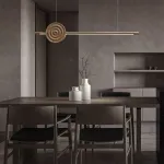 Серия светодиодных реечных светильников из высококачественной древесины с декоративным диском с концентрическим рельефом ZVI WOOD  L147 Light Brown от ImperiumLoft